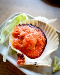Mentaiko scallop. Sauce was nice but scallop was hard and overcooked.