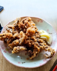 Fried squid tentacles. Super salty I couldn't even finish it.